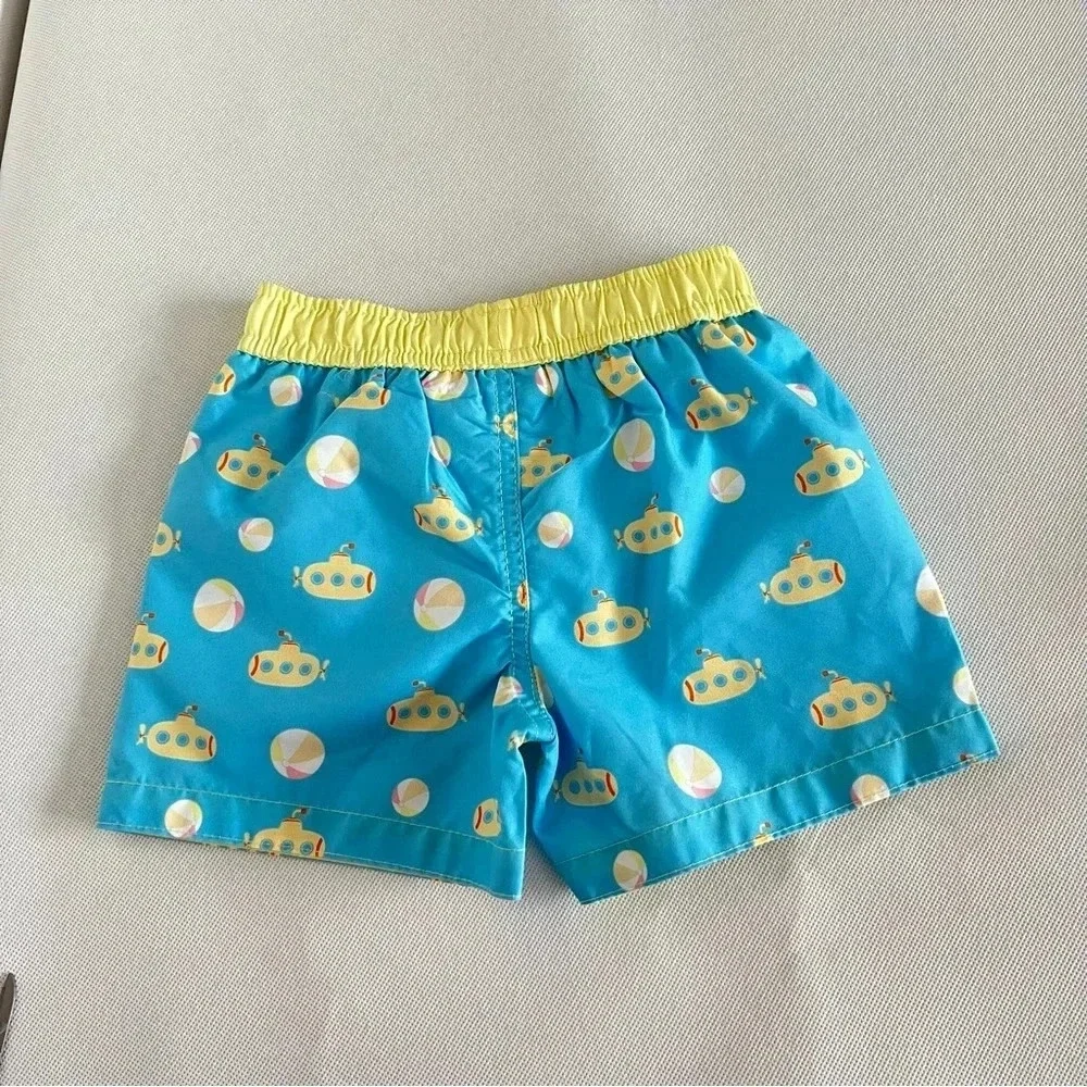 Cocomelon Swim Trunks Shorts Baby Size 12 Months Blue and Yellow Prints